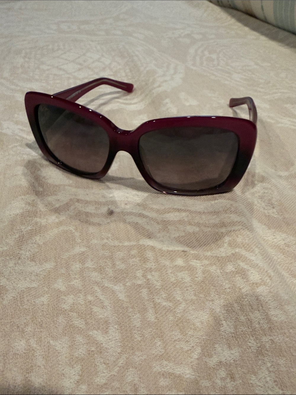 Maui Jim Purple Square Sunglasses with Patterned Pouch and Woven Case - Picture 5 of 5